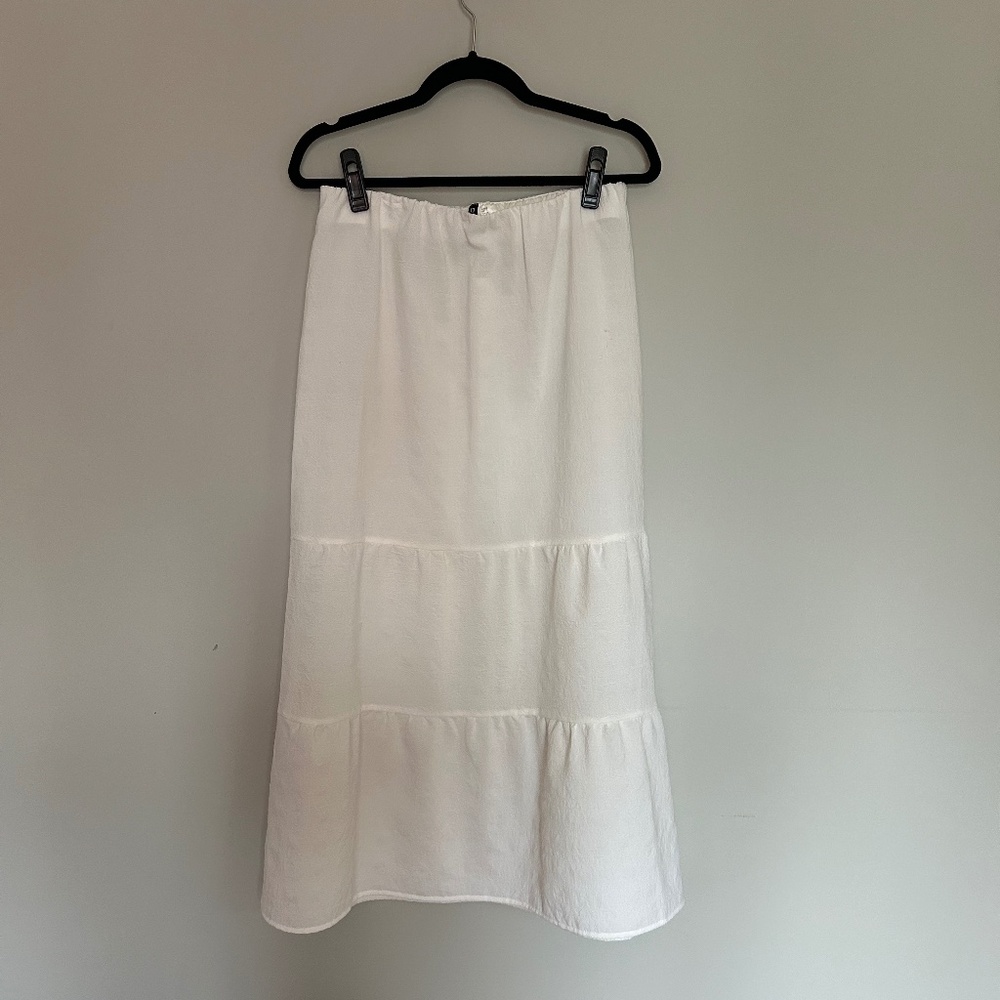 White Tiered Maxi Skirt